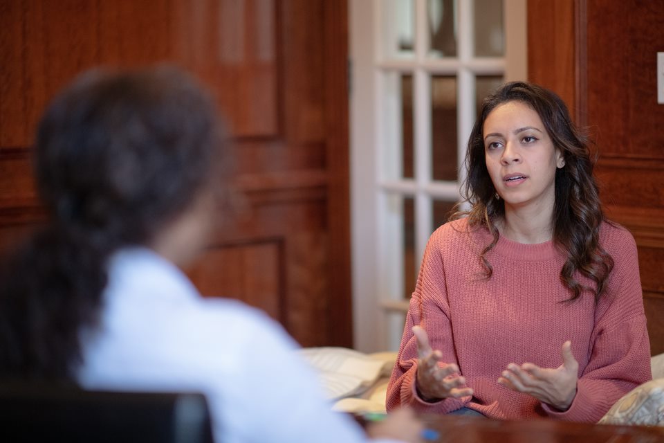 woman talking to DOI member