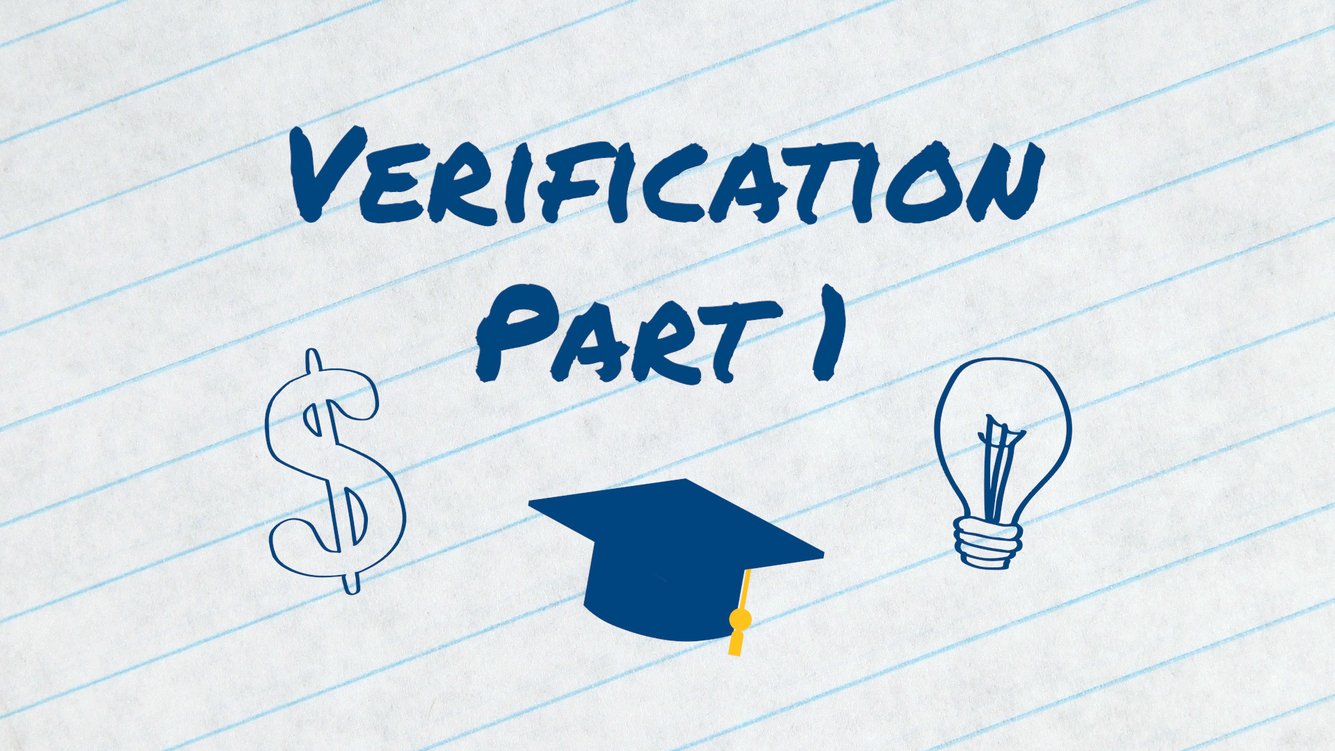 lined paper with "verification part 1"