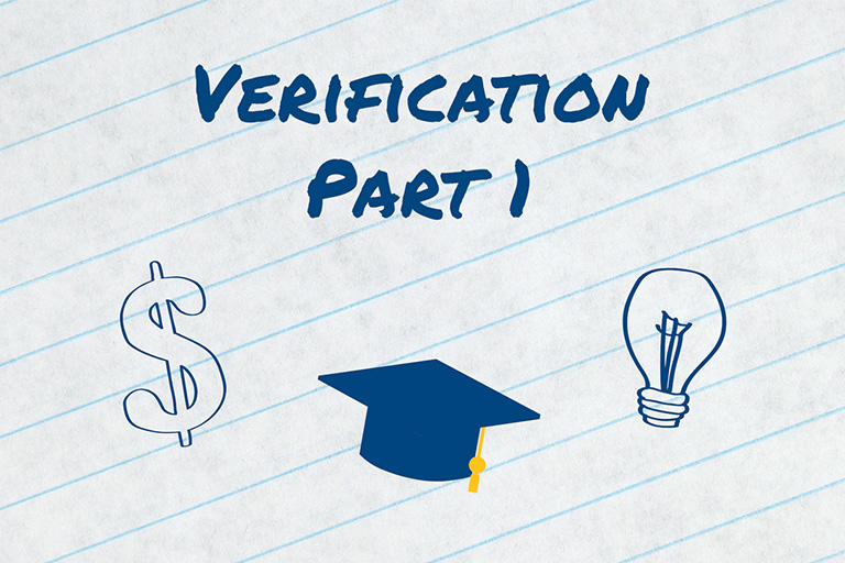 lined paper with "verification part 1"