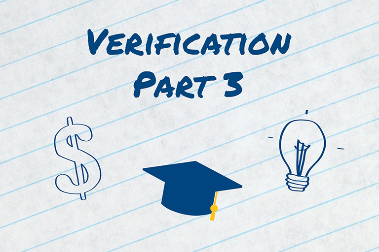 lined paper with "verification part 3"