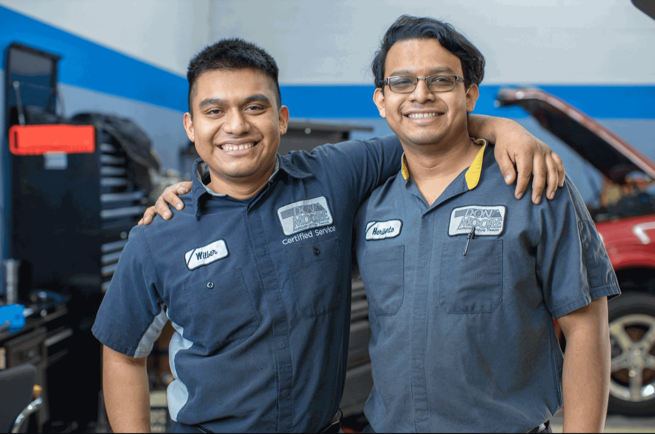 students walking down stairs